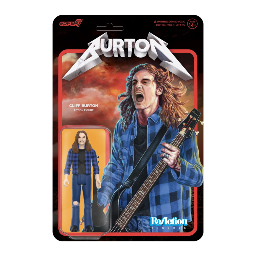 Cliff Burton - Cliff Burton (Flannel shirt) Reaction 3.75 Figure - Super7 - Action Figure - Image - Pop Weasel