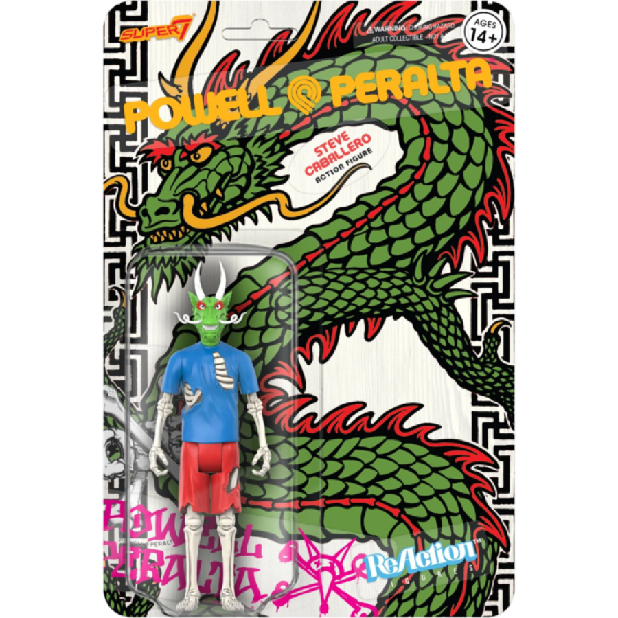 Powell Peralta - Steve Caballero Chinese Dragon (Re-Colour) ReAction 3.75" Figure - Super7