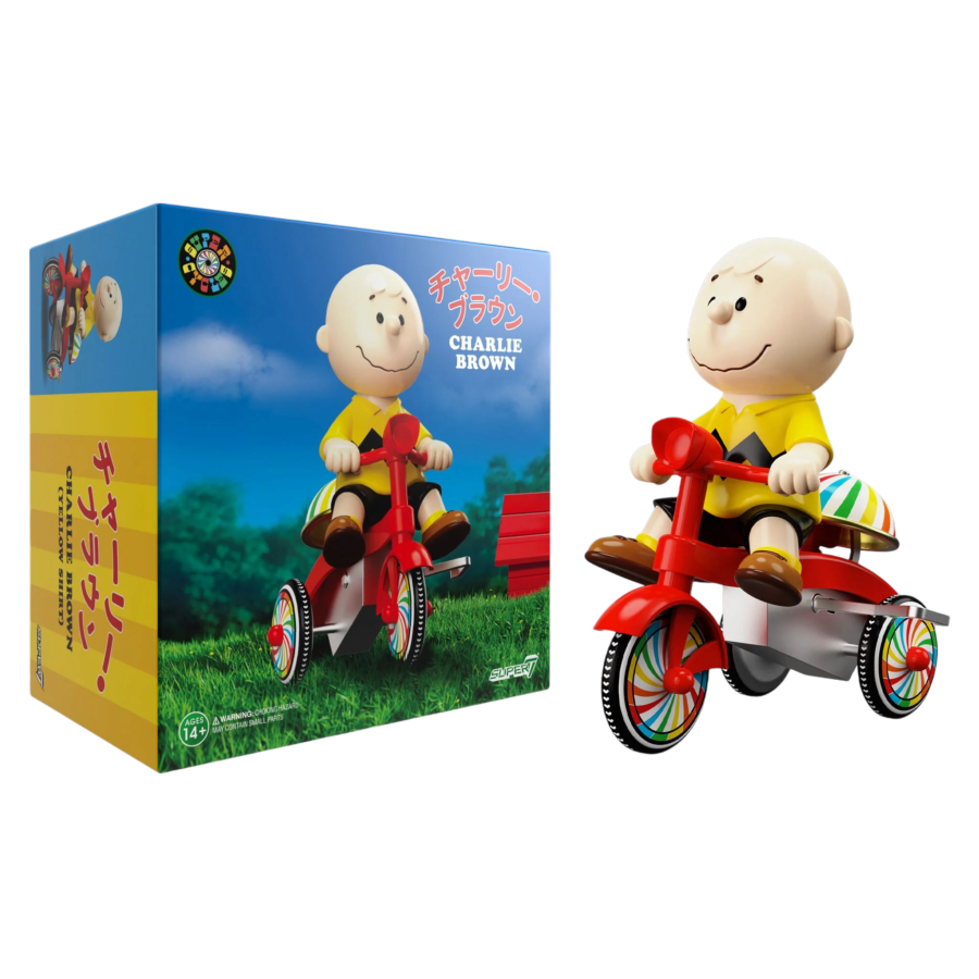 Peanuts - Charlie Brown (Yellow Shirt with Red Trike) Super Cycle - Super7 - Action Figure - Image - Pop Weasel