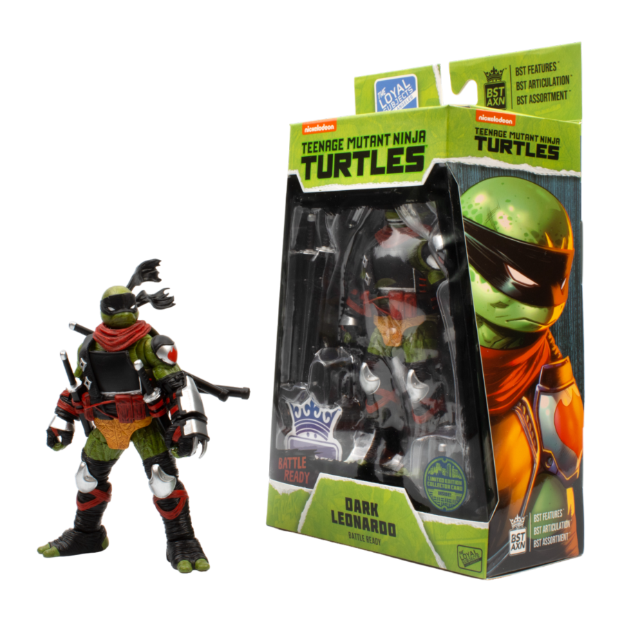 Teenage Mutant Ninja Turtles - Dark Leonardo "Battle Ready" BST AXN 1:15 Scale Action Figure - The Loyal Subjects - Action Figure - Image - Pop Weasel