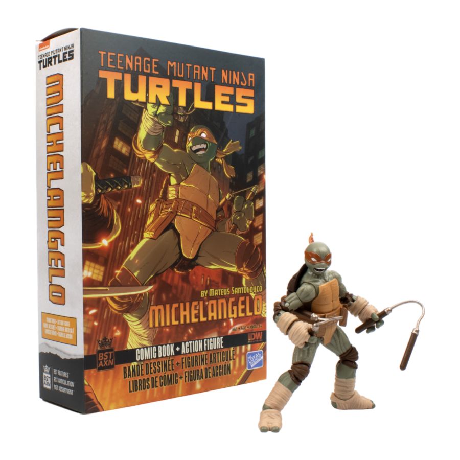 Image Pop Weasel - Image 2 of Teenage Mutant Ninja Turtles (comics) - Michelangelo BST AXN Action Figure & Comic Book (Wave 2) - The Loyal Subjects - Action Figure - Image - Pop Weasel