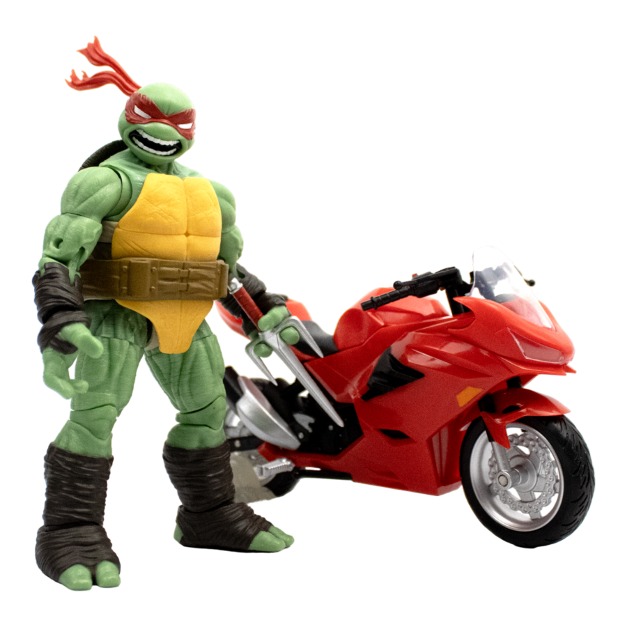 Pop Weasel Image of Teenage Mutant Ninja Turtles (comics) - Raphael Ninja with Red Motorcycle BST AXN Figure - The Loyal Subjects - Statue - Image - Pop Weasel