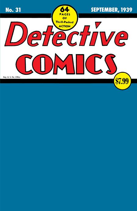 Detective Comics #31 Facsimile Edition  C Blank Card Stock Var image