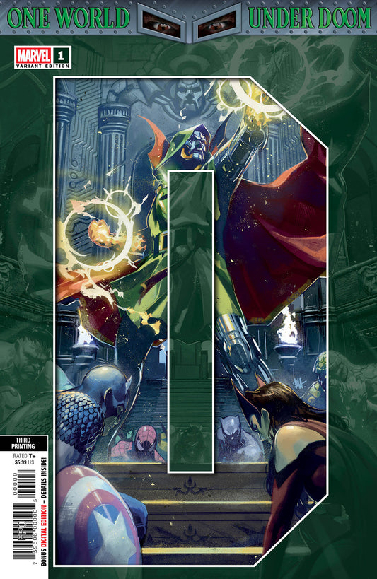ONE WORLD UNDER DOOM #1 BEN HARVEY 3RD PRINTING VARIANT - Image