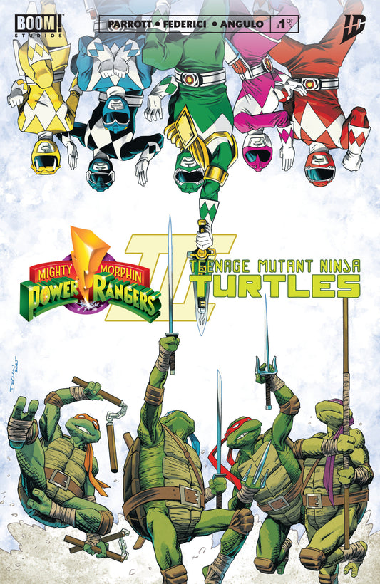 Mighty Morphin Power Rangers/ Teenage Mutant Ninja Turtles III #1 N FOC Reveal Variant (Dressed, Shalvey) - Image