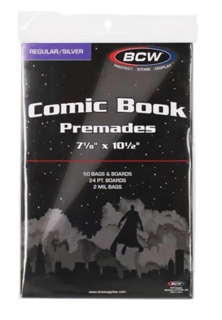 Premade Silver Bag And Board (50 Pack) - Image