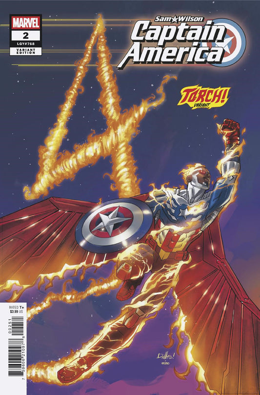 SAM WILSON, CAPTAIN AMERICA #2 DAVID MESSINA TORCH! VARIANT image