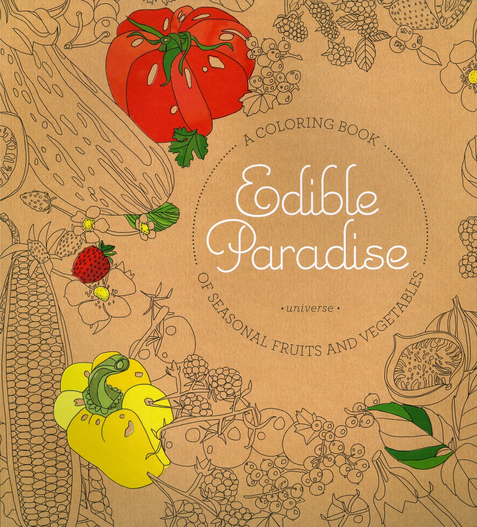 Edible Paradise: A Coloring Book of Seasonal Fruits and Vegetables image