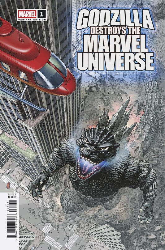 GODZILLA DESTROYS THE MARVEL UNIVERSE #1 E.J. SU FAN FAVORITE VARIANT - Image