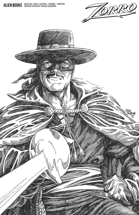 Zorro #2 Variant D (Dearmas B&W) - Image