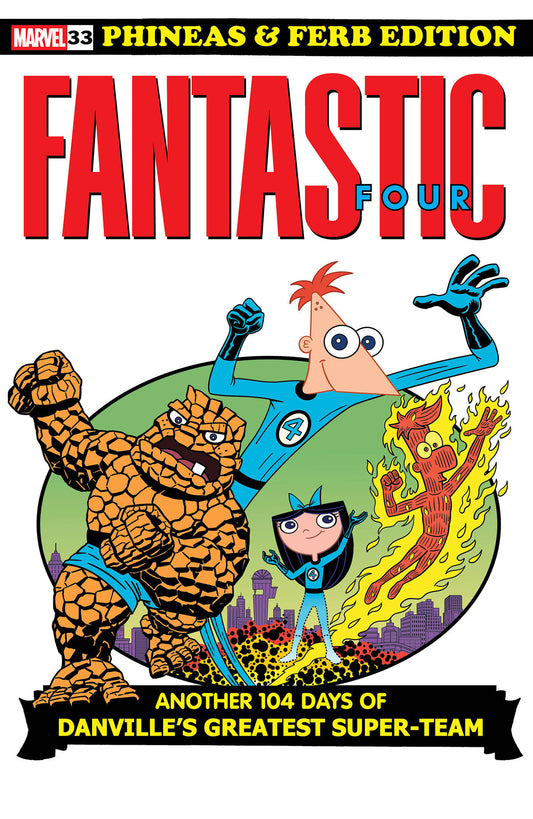 FANTASTIC FOUR #33 DAN POVENMIRE PHINEAS AND FERB VARIANT [DOOM] - Image
