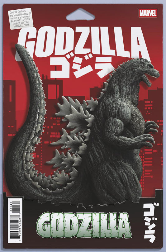 GODZILLA DESTROYS THE MARVEL UNIVERSE #1 JOHN TYLER CHRISTOPHER ACTION FIGURE VARIANT - Image