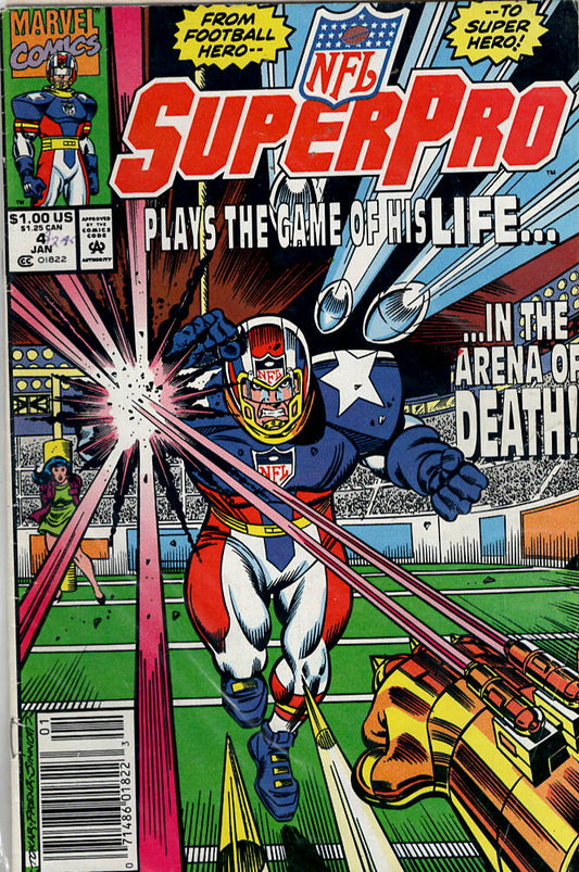 Pre-Owned - NFL Superpro #4  (January 1992) Scanned Image Pop Weasel Pre-Owned Comics