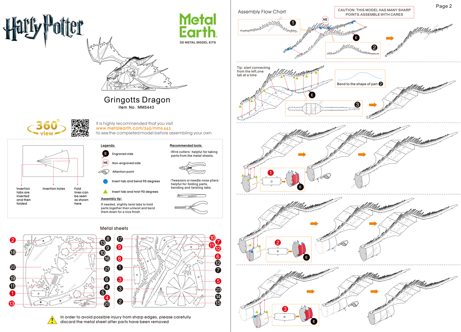 Metal Earth - Harry Potter Gringott's Dragon