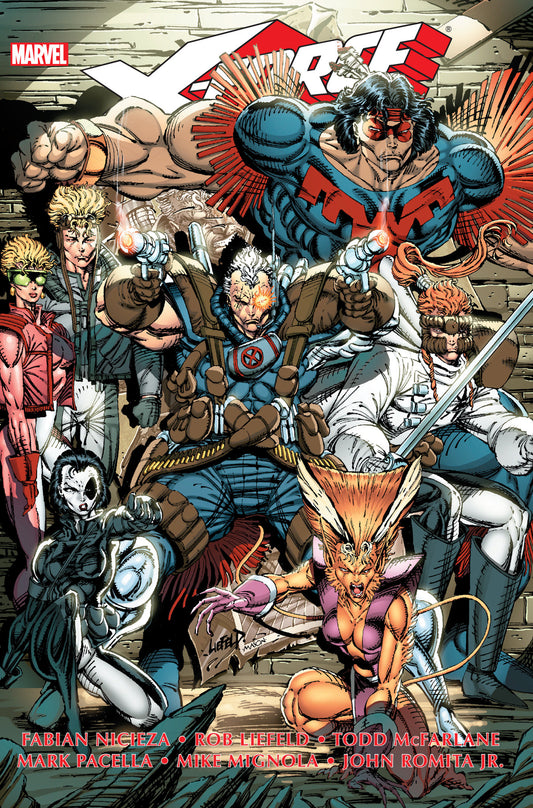 X-FORCE OMNIBUS VOL. 1 ROB LIEFELD PIN-UP COVER [NEW PRINTING, DM ONLY] | Hardcover image