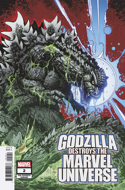 GODZILLA DESTROYS THE MARVEL UNIVERSE #2 JEFF ZORNOW FAN FAVORITE VARIANT - Image