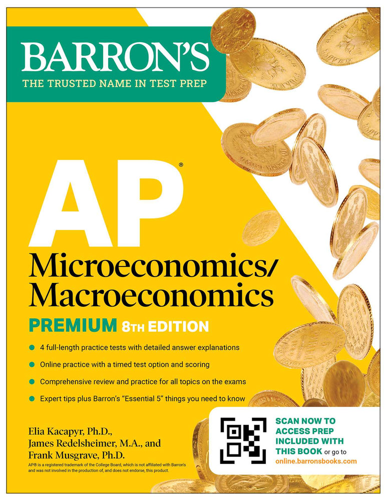AP Microeconomics/Macroeconomics Premium, Eighth Edition: Prep Book with 4 Practice Tests + Comprehensive Review + Online Practice image - Non-Fiction - Image - Pop Weasel