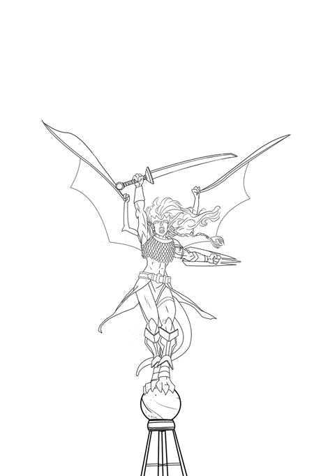Gargoyles Demona #1  O Inc 1:15 Frank Paur Line Art Virgin Var - Image