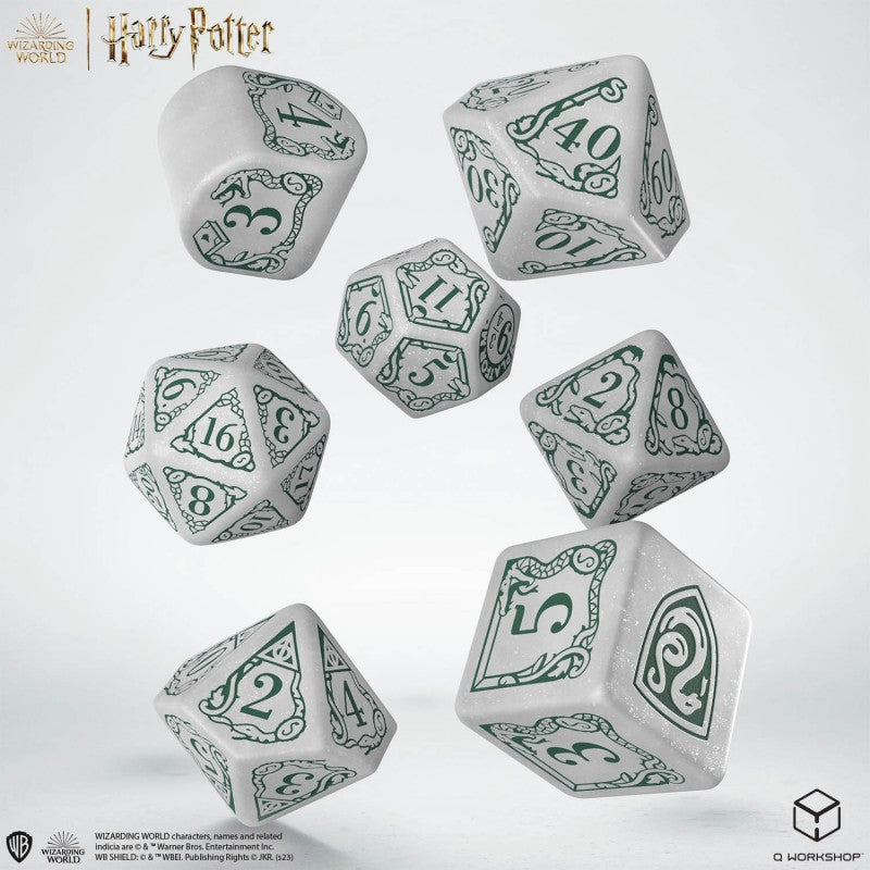 Harry Potter. Slytherin Modern Dice Set - White - Dice & Accessories - Image - Pop Weasel