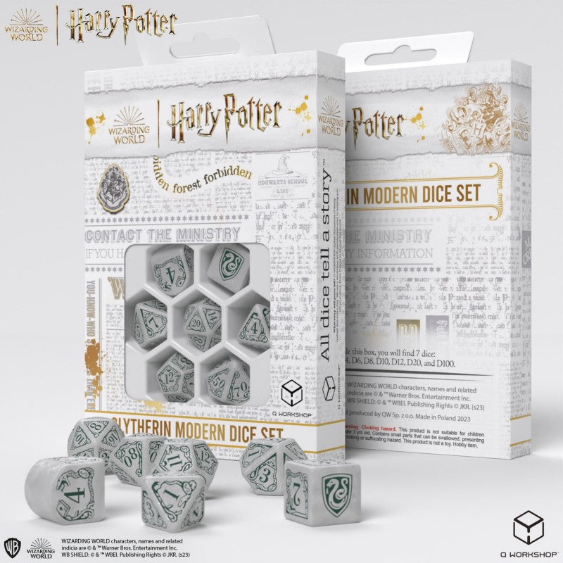 Harry Potter. Slytherin Modern Dice Set - White - Dice & Accessories - Image - Pop Weasel