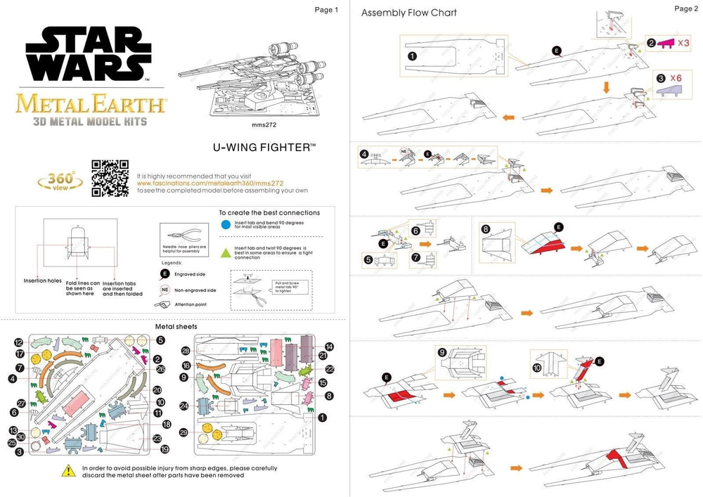 Metal Earth - Star Wars U-Wing Fighter - Kitset Models - Image - Pop Weasel