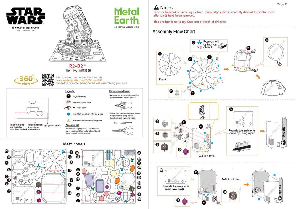 Metal Earth - Star Wars R2-D2 - Kitset Models - Image - Pop Weasel