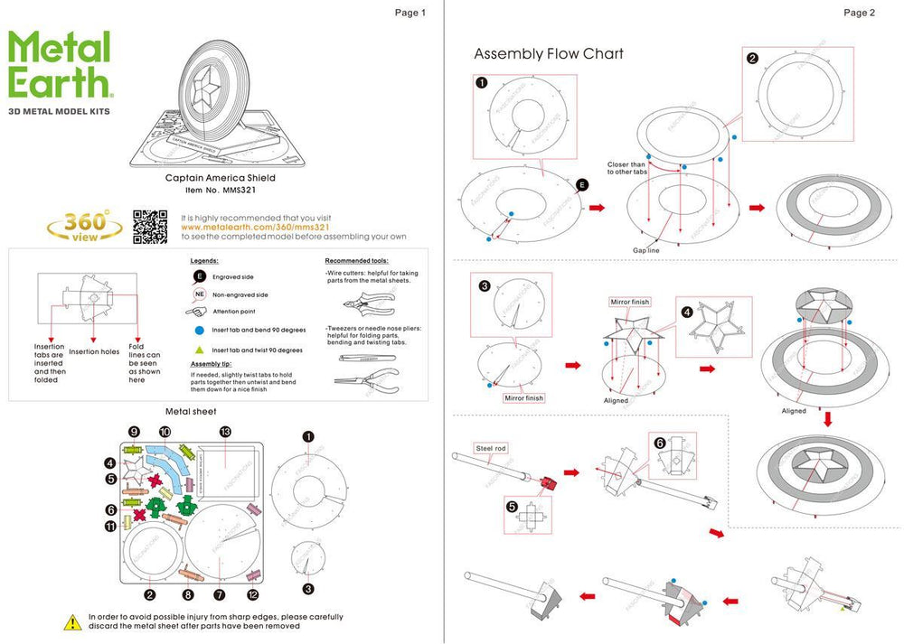 Metal Earth - Marvel Captain America's Shield - Kitset Models - Image - Pop Weasel