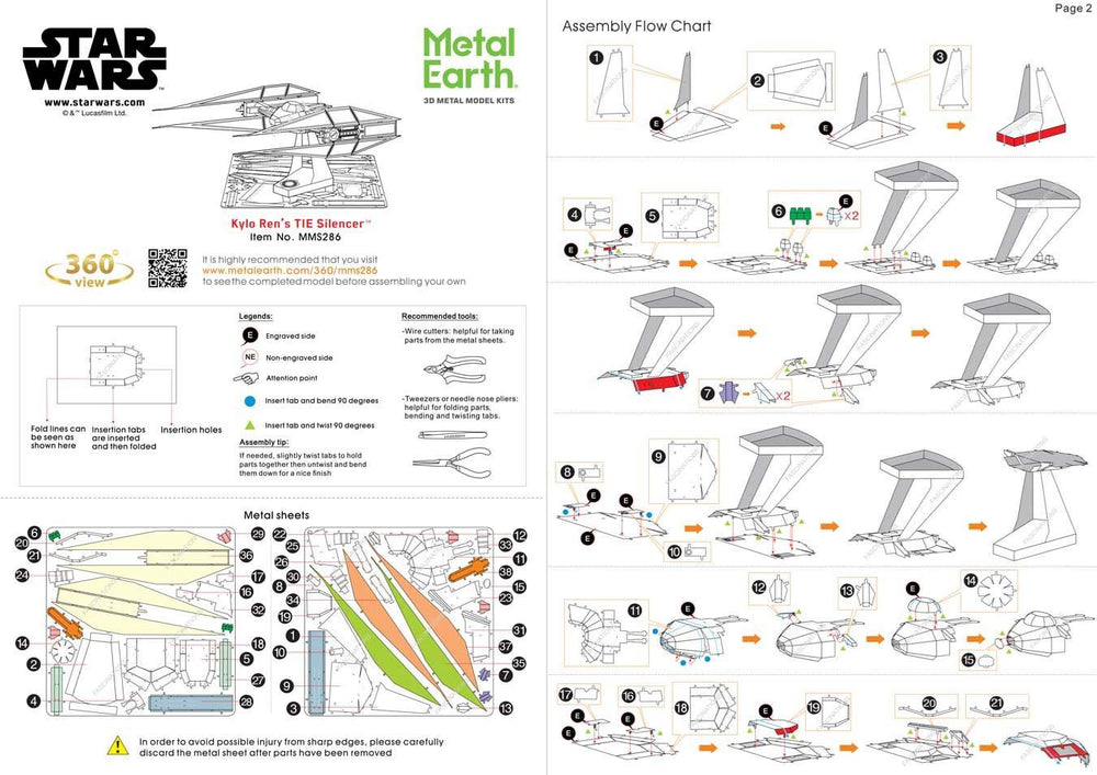 Metal Earth - Star Wars Kylo Ren’s TIE Silencer - Kitset Models - Image - Pop Weasel