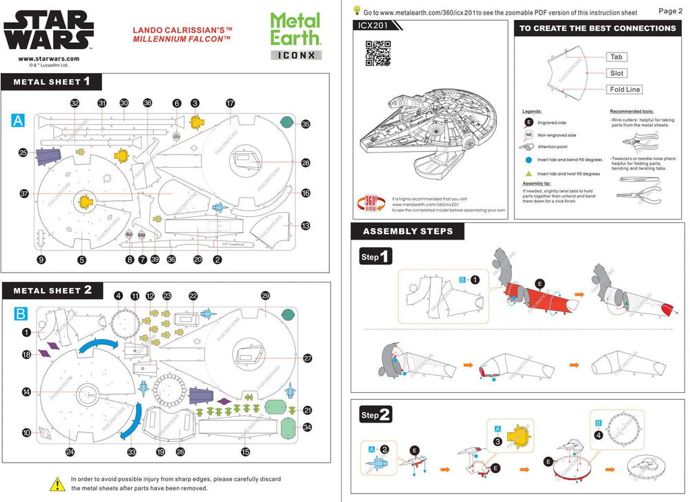 Metal Earth ICONX – Star Wars Lando’s Millennium Falcon - Kitset Models - Image - Pop Weasel