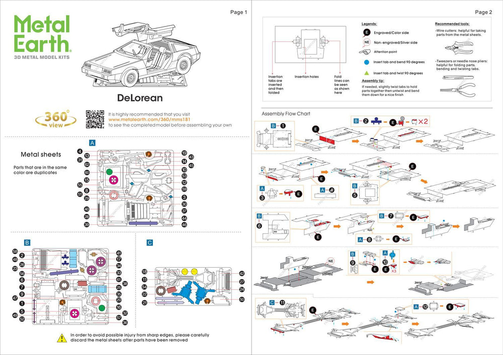 Metal Earth – DeLorean - Kitset Models - Image - Pop Weasel