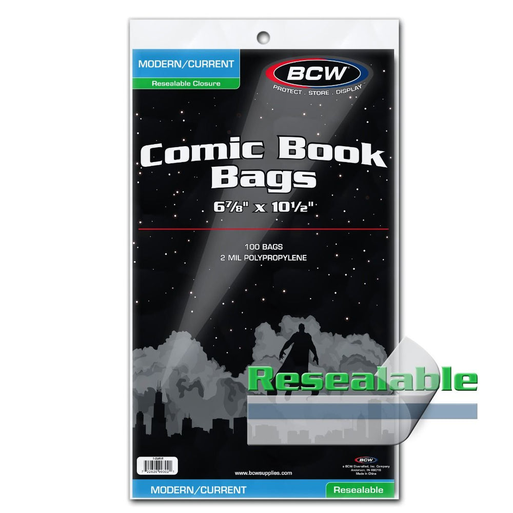 BCW Comic Bags Resealable Current/Modern 6 7/8 x 10 1/2 (100 Pack) - Comic Accessories - Image - Pop Weasel