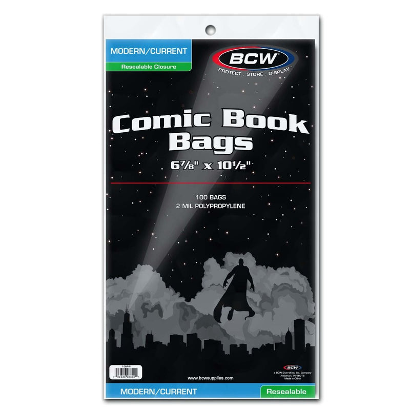 BCW Comic Bags Resealable Current/Modern 6 7/8 x 10 1/2 (100 Pack)