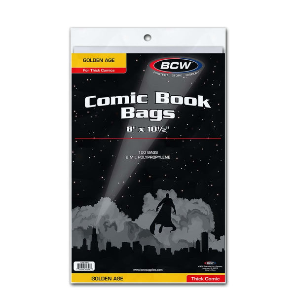 BCW Golden Comic Bags - Thick (100 Pack)