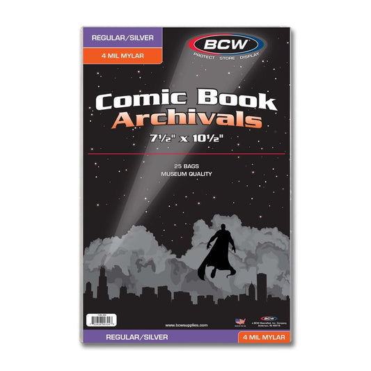 Silver/Regular Comic Mylar Archivals - 4 MIL (25 Pack)