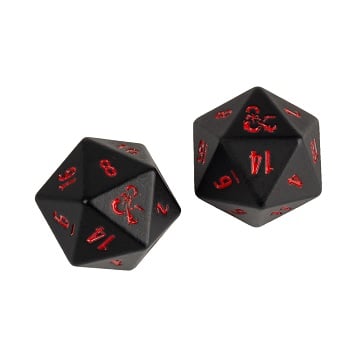 Heavy Metal Black and Red D20 Dice Set for Dungeons & Dragons