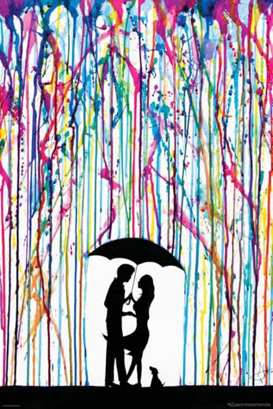 Pop Weasel Image of Marc Allante - Water Colour Rain Poster