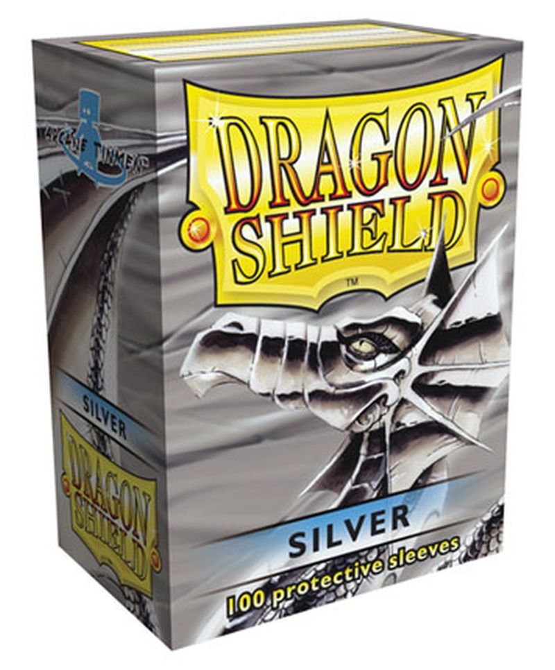 Pop Weasel Image of Sleeves - Dragon Shield - Box 100 - Silver - TCG Accessories - Image - Pop Weasel