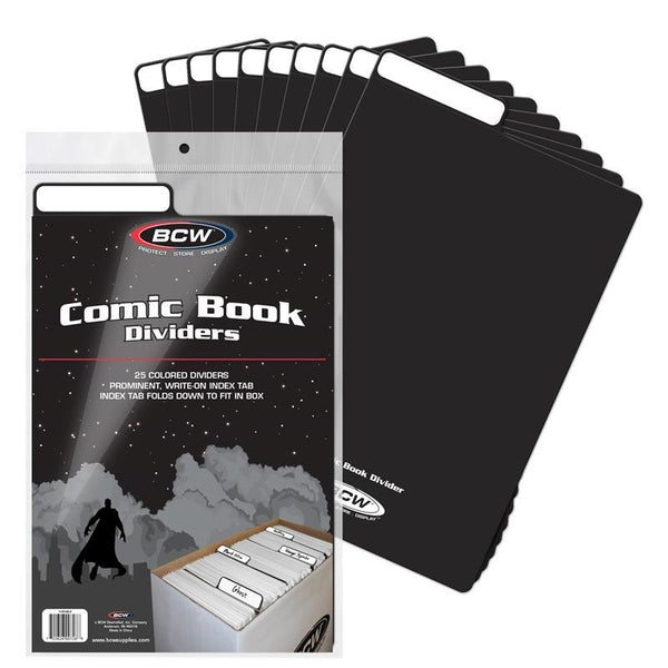 BCW Comic Book Dividers Black (25 Dividers Per Pack)