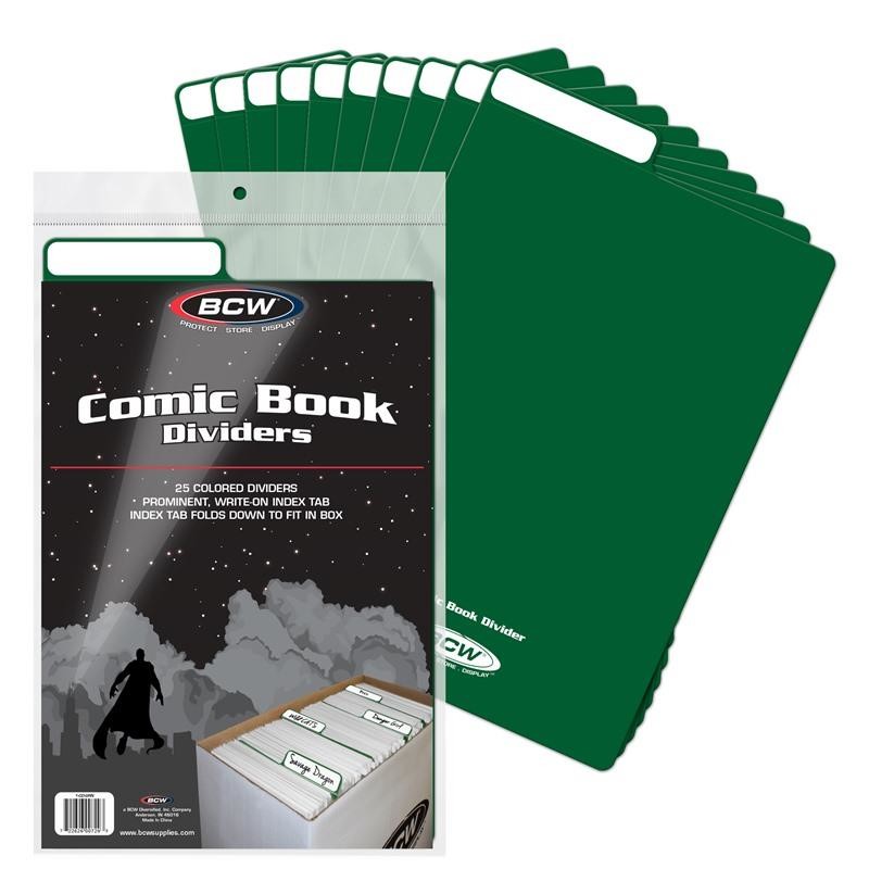 BCW Comic Book Dividers Green (25 Dividers Per Pack)