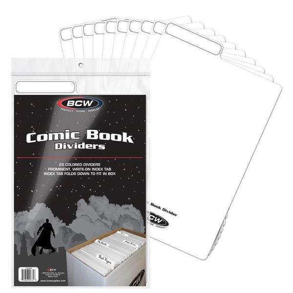 BCW Comic Book Dividers White (25 Dividers Per Pack)