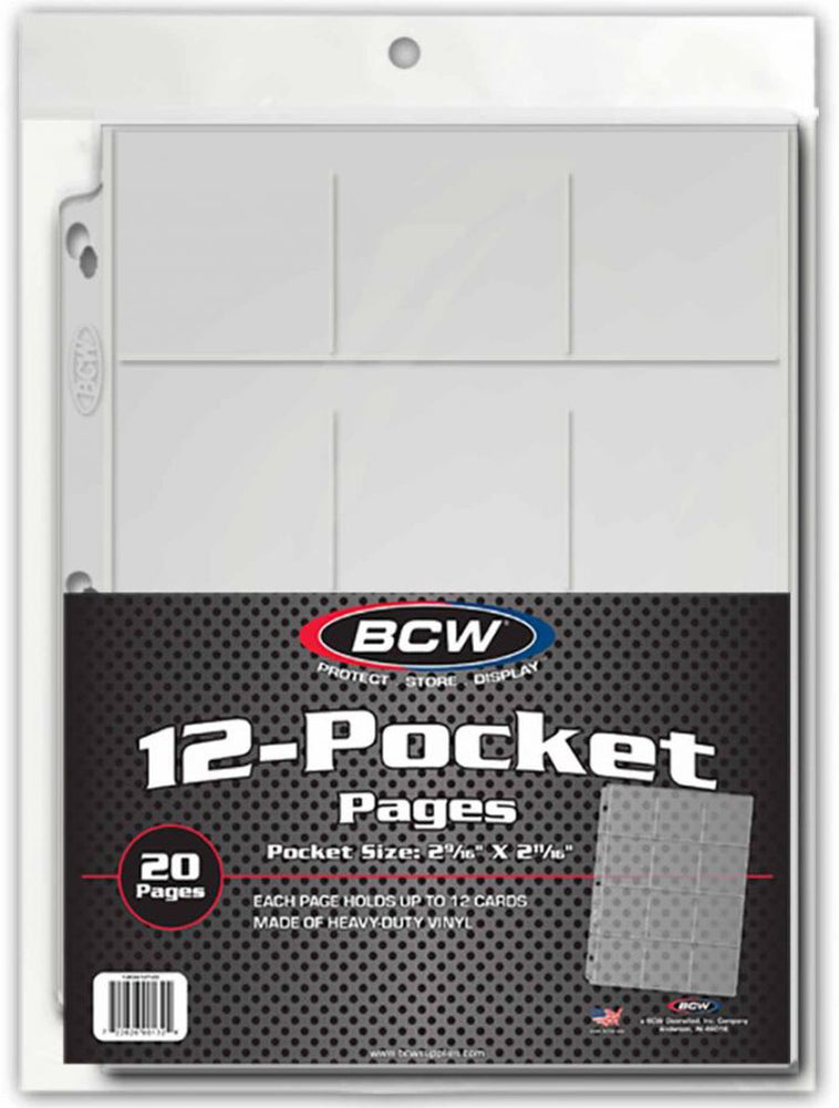 BCW 12 Pocket Pages (20 Pages Per Pack) - Collectable Storage - Image - Pop Weasel
