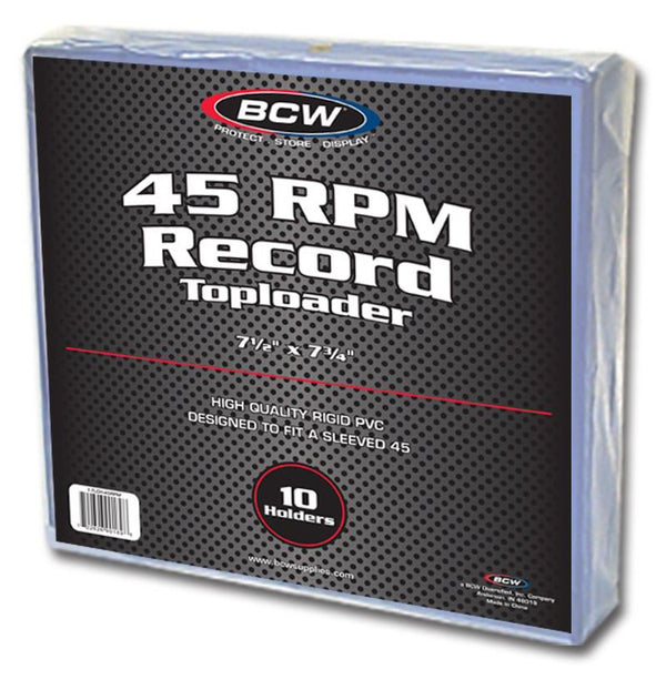 BCW Toploader Holder Record 45 RPM (7.5" x 7.75") (10 Holders Per Pack)