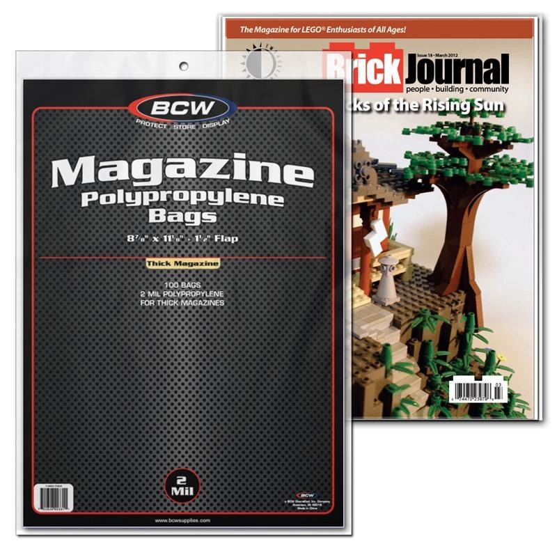 BCW Magazine Bags Thick (8" 7/8 x 11" 1/8) (100 Bags Per Pack) - Collectable Storage - Image - Pop Weasel