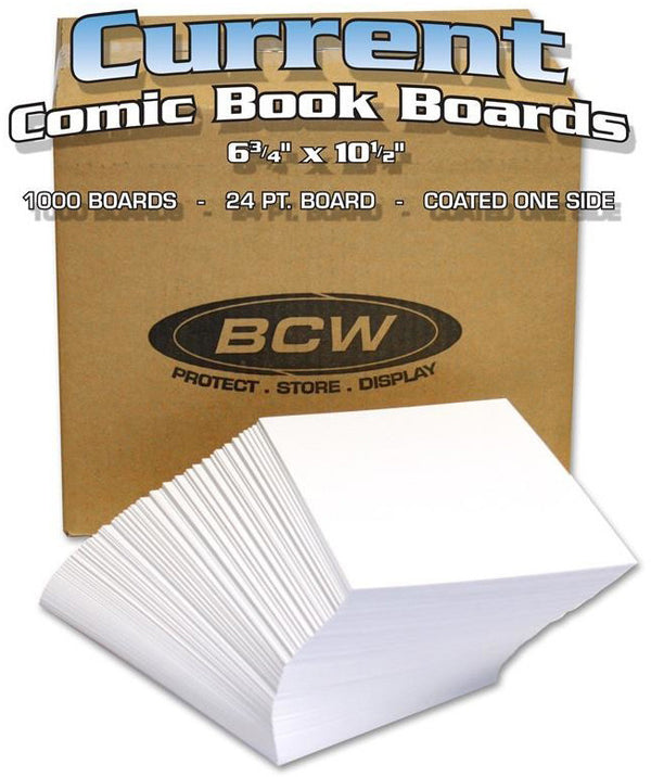 BCW Comic Book Backing Boards Current Comics Bulk (6" 3/4 x 10" 1/2) (1,000 Boards Per Pack)