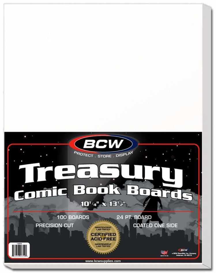 BCW Comic Book Backing Boards Treasury Comics (10" 1/4 x 13" 1/2) (100 Boards Per Pack) - Comic Accessories - Image - Pop Weasel