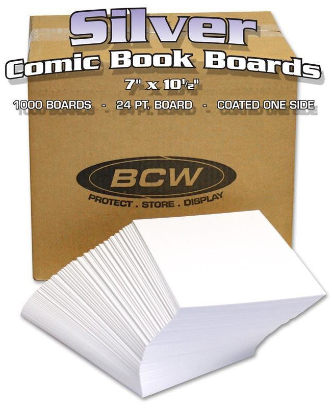 BCW Comic Book Backing Boards Silver Age Comics Bulk (7" x 10" 1/2) (1,000 Boards Per Pack)