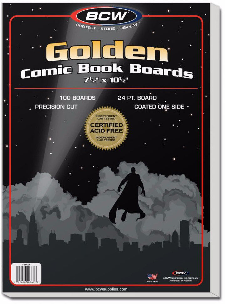 BCW Comic Book Backing Boards Golden Comics (7" 1/2 x 10" 1/2) (100 Boards Per Pack) - Comic Accessories - Image - Pop Weasel