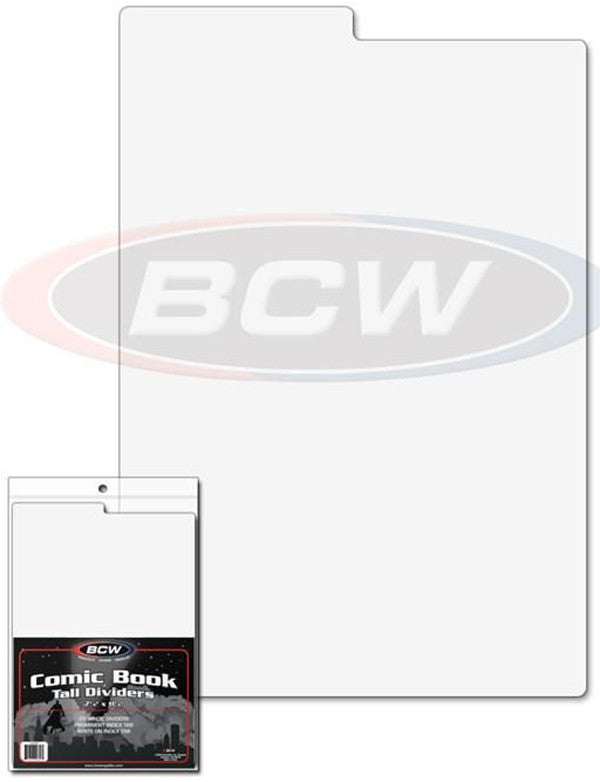 BCW Comic Book Dividers Tall (7" 1/4 x 11" 1/4) (25 Dividers Per Pack)