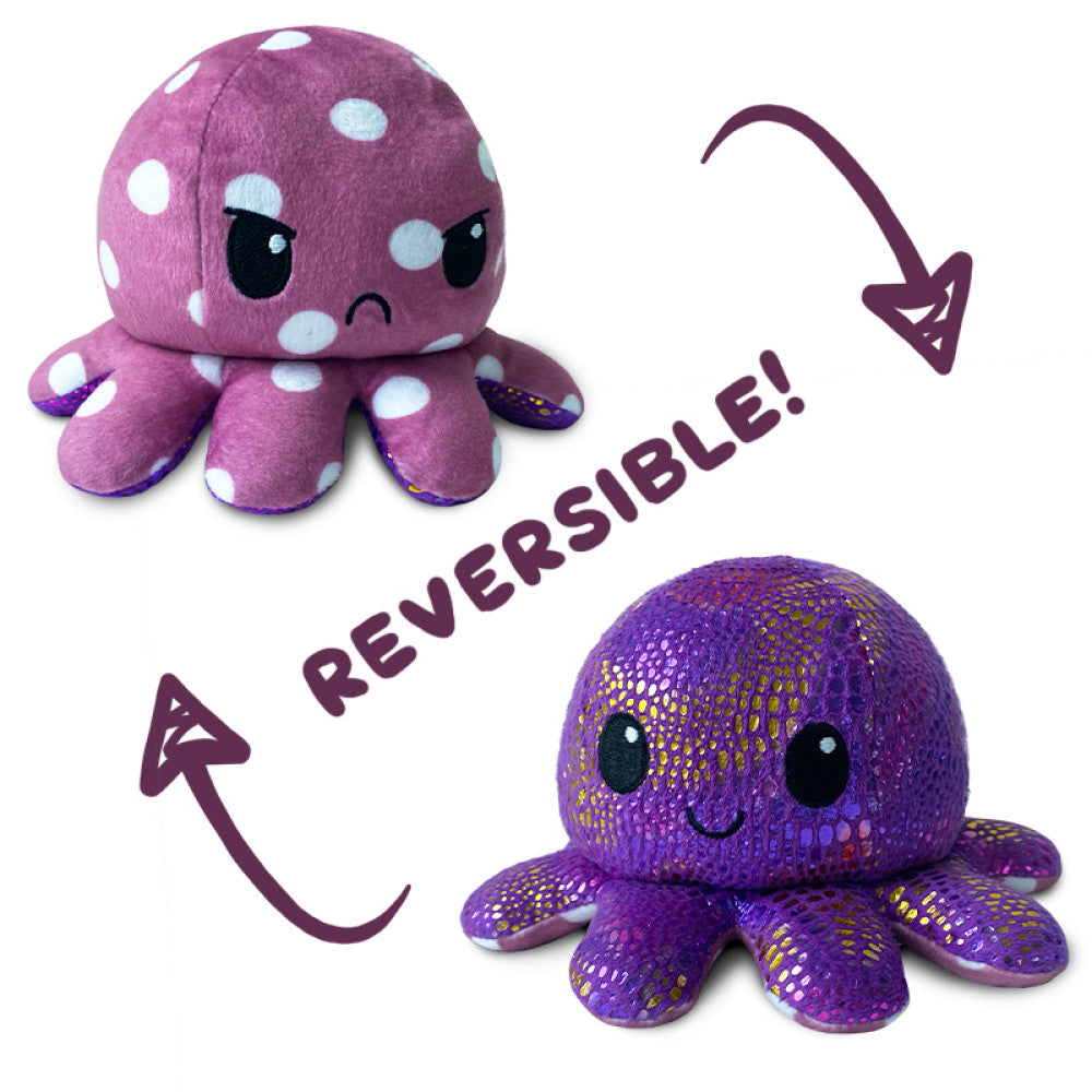 Reversible Plushie - Octopus Polka Dot/Shimmer - Plush - Image - Pop Weasel