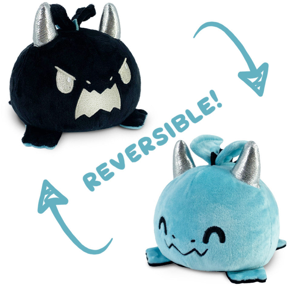 Reversible Plushie - Dragon Blue/Black - Plush - Image - Pop Weasel